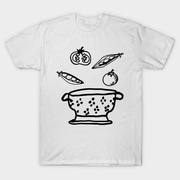 Retro Veggie Soup Design T-Shirt by SWON Design